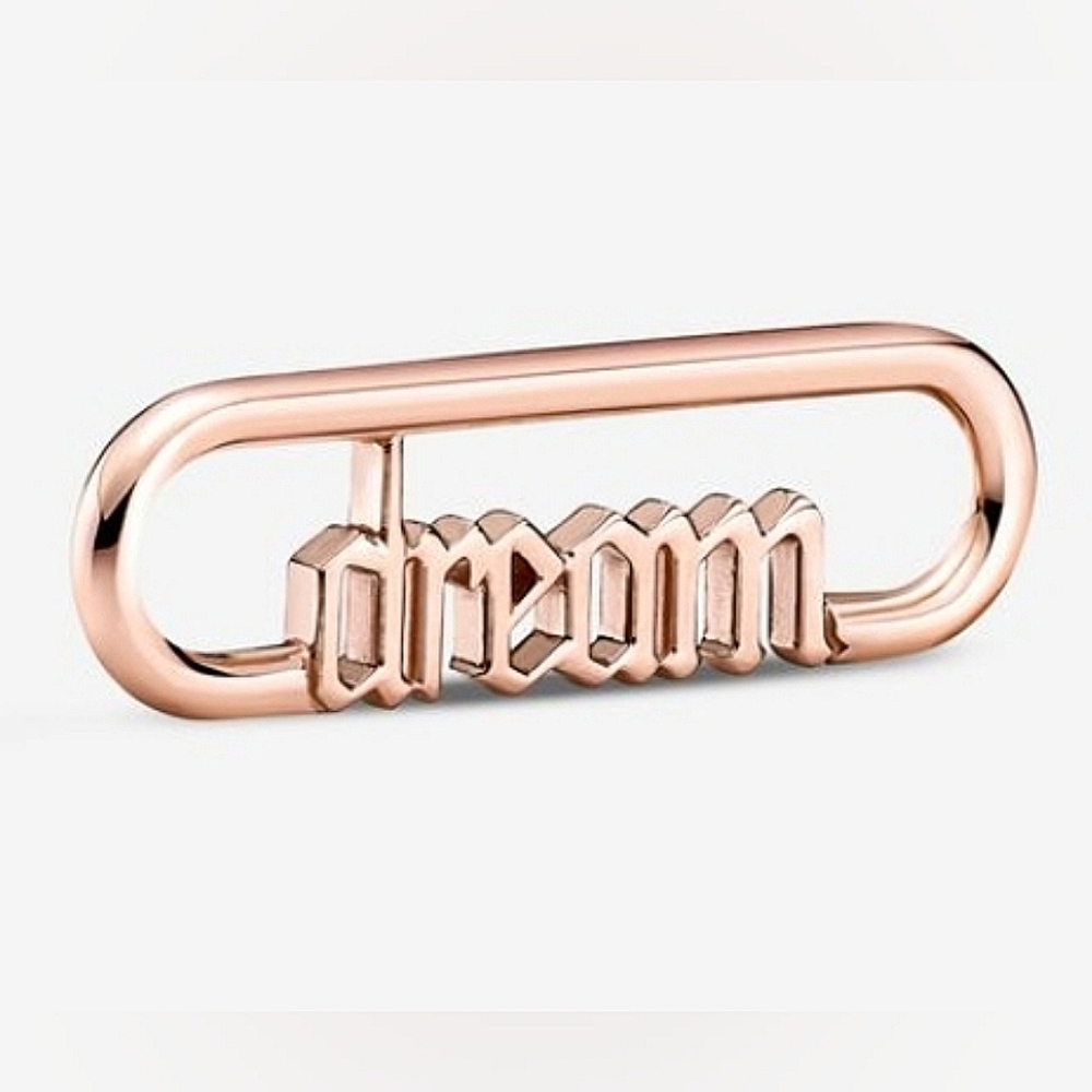 Authentic NEW Pandora ME Styling Dream Word Link 14K Rose Gold Plated